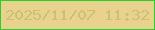 文字の大きさ：2、枠の色：21d429、背景の色：e8d28e、文字の色：c7c36e 無料ブログパーツのブログ時計