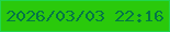 文字の大きさ：2、枠の色：21d54e、背景の色：2ac90b、文字の色：047646 無料ブログパーツのブログ時計