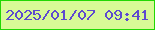 文字の大きさ：5、枠の色：21d703、背景の色：d8fa96、文字の色：5e4acf 無料ブログパーツのブログ時計