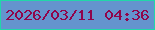 文字の大きさ：1、枠の色：21d7a9、背景の色：6494ce、文字の色：90044b 無料ブログパーツのブログ時計