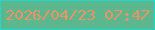 文字の大きさ：3、枠の色：21d7ca、背景の色：5cb68e、文字の色：f89264 無料ブログパーツのブログ時計