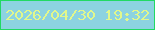文字の大きさ：4、枠の色：21d963、背景の色：8cd3e0、文字の色：e1f78c 無料ブログパーツのブログ時計