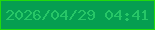 文字の大きさ：2、枠の色：21da0d、背景の色：059e51、文字の色：27c667 無料ブログパーツのブログ時計