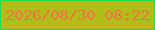 文字の大きさ：4、枠の色：21da64、背景の色：b1be1a、文字の色：f47246 無料ブログパーツのブログ時計