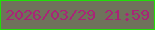 文字の大きさ：3、枠の色：21dd08、背景の色：6f725b、文字の色：a92477 無料ブログパーツのブログ時計