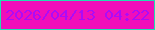 文字の大きさ：1、枠の色：21deb0、背景の色：f00eba、文字の色：ab0cf7 無料ブログパーツのブログ時計