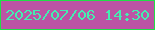 文字の大きさ：3、枠の色：21df47、背景の色：bc54a4、文字の色：44eeb1 無料ブログパーツのブログ時計