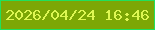 文字の大きさ：1、枠の色：21e05c、背景の色：7ca705、文字の色：def753 無料ブログパーツのブログ時計
