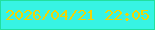 文字の大きさ：1、枠の色：21e09f、背景の色：37f4e4、文字の色：f3d405 無料ブログパーツのブログ時計