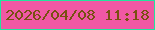 文字の大きさ：2、枠の色：21e49d、背景の色：f058a4、文字の色：785012 無料ブログパーツのブログ時計