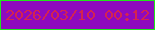 文字の大きさ：5、枠の色：21e51b、背景の色：8e0abe、文字の色：d42351 無料ブログパーツのブログ時計