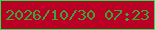 文字の大きさ：5、枠の色：21e556、背景の色：ba0125、文字の色：3ba638 無料ブログパーツのブログ時計