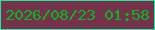文字の大きさ：4、枠の色：21e69e、背景の色：74334b、文字の色：06b623 無料ブログパーツのブログ時計