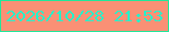 文字の大きさ：4、枠の色：21e79a、背景の色：fa9075、文字の色：26f1cb 無料ブログパーツのブログ時計