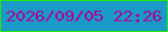 文字の大きさ：5、枠の色：21e80a、背景の色：1a9ac7、文字の色：aa0695 無料ブログパーツのブログ時計