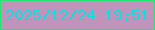 文字の大きさ：2、枠の色：21e873、背景の色：c094ba、文字の色：08e2e0 無料ブログパーツのブログ時計