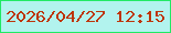 文字の大きさ：2、枠の色：21e964、背景の色：b2f3ee、文字の色：be350a 無料ブログパーツのブログ時計