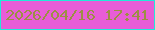 文字の大きさ：4、枠の色：21ead8、背景の色：e85dd7、文字の色：9c8f43 無料ブログパーツのブログ時計