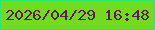 文字の大きさ：4、枠の色：21ec7a、背景の色：72db1f、文字の色：5e1f4e 無料ブログパーツのブログ時計