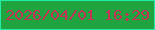 文字の大きさ：1、枠の色：21eca8、背景の色：1fa43f、文字の色：c43357 無料ブログパーツのブログ時計