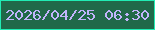 文字の大きさ：1、枠の色：21ecb4、背景の色：206949、文字の色：c1b4fc 無料ブログパーツのブログ時計