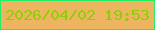 文字の大きさ：5、枠の色：21ed67、背景の色：eeb561、文字の色：8ece05 無料ブログパーツのブログ時計