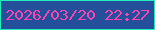 文字の大きさ：2、枠の色：21eeb9、背景の色：244f9b、文字の色：fb43b3 無料ブログパーツのブログ時計