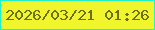 文字の大きさ：3、枠の色：21f2c8、背景の色：f1f62c、文字の色：6c710f 無料ブログパーツのブログ時計