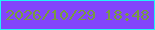 文字の大きさ：5、枠の色：21f4f8、背景の色：8345fb、文字の色：789b40 無料ブログパーツのブログ時計
