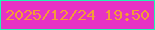 文字の大きさ：2、枠の色：21f5b2、背景の色：e633c4、文字の色：f49c37 無料ブログパーツのブログ時計
