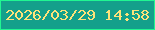 文字の大きさ：5、枠の色：21f692、背景の色：14a08b、文字の色：ffe37a 無料ブログパーツのブログ時計