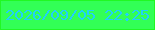 文字の大きさ：1、枠の色：21f823、背景の色：32ff56、文字の色：21d0fa 無料ブログパーツのブログ時計