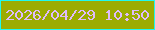 文字の大きさ：1、枠の色：21f8ee、背景の色：9cac01、文字の色：debcfd 無料ブログパーツのブログ時計