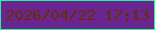 文字の大きさ：3、枠の色：21f997、背景の色：6a2690、文字の色：672d07 無料ブログパーツのブログ時計