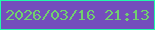 文字の大きさ：4、枠の色：21f9ab、背景の色：744ebc、文字の色：71d06e 無料ブログパーツのブログ時計