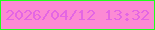 文字の大きさ：5、枠の色：21fd1c、背景の色：fc8ad4、文字の色：e466e3 無料ブログパーツのブログ時計