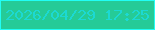文字の大きさ：2、枠の色：21fef5、背景の色：25cb97、文字の色：1cd9d3 無料ブログパーツのブログ時計