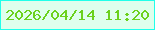文字の大きさ：2、枠の色：21ffea、背景の色：dfffed、文字の色：6bd11d 無料ブログパーツのブログ時計