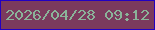 文字の大きさ：5、枠の色：2200c2、背景の色：7b3a5d、文字の色：8ab399 無料ブログパーツのブログ時計