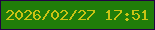 文字の大きさ：1、枠の色：220144、背景の色：207d09、文字の色：cac314 無料ブログパーツのブログ時計