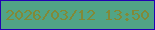 文字の大きさ：4、枠の色：2201b3、背景の色：51a486、文字の色：828937 無料ブログパーツのブログ時計