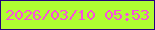 文字の大きさ：3、枠の色：22027d、背景の色：affd32、文字の色：fa4fdc 無料ブログパーツのブログ時計