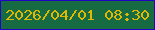 文字の大きさ：3、枠の色：2202c4、背景の色：176b43、文字の色：deb903 無料ブログパーツのブログ時計