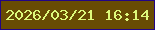 文字の大きさ：5、枠の色：220585、背景の色：684c03、文字の色：ddf97b 無料ブログパーツのブログ時計