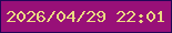 文字の大きさ：4、枠の色：220657、背景の色：981078、文字の色：eada82 無料ブログパーツのブログ時計
