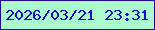 文字の大きさ：3、枠の色：2207a6、背景の色：acfbcf、文字の色：0e09d5 無料ブログパーツのブログ時計