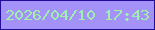 文字の大きさ：4、枠の色：220d97、背景の色：a592f9、文字の色：9ff0ae 無料ブログパーツのブログ時計