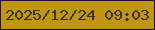 文字の大きさ：2、枠の色：22103c、背景の色：bf9513、文字の色：3b332d 無料ブログパーツのブログ時計