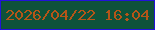 文字の大きさ：3、枠の色：2212d9、背景の色：0e523a、文字の色：b55518 無料ブログパーツのブログ時計