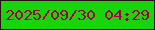 文字の大きさ：4、枠の色：221410、背景の色：19d40c、文字の色：a50338 無料ブログパーツのブログ時計
